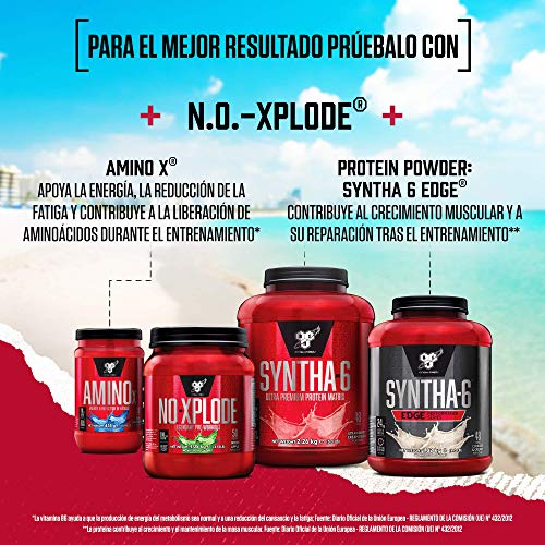 BSN Nutrition N.O.-Xplode, Suplementos Deportivos Pre Workout en Polvo con Creatina Monohidrato, Cafeina, Beta Alanina, Vitamina D y Vitamina B Complex, Ponche de Frutas, 50 Porciones, 1.05kg