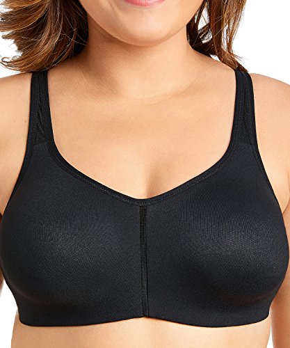 DELIMIRA - Sujetador Tallas Grandes Full Cup sin Aros sin Relleno para Mujer Negro 105D