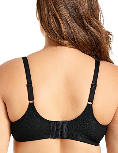 DELIMIRA - Sujetador Tallas Grandes Full Cup sin Aros sin Relleno para Mujer Negro 105D