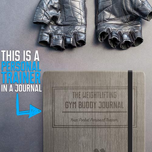 Habit Nest The Weightlift Gym Buddy Journal un programa de entrenamiento personal de 12 semanas en un diario. Un diario de ejercicio y registro de 12 semanas. Tu mejor planificador de fitness., Gris