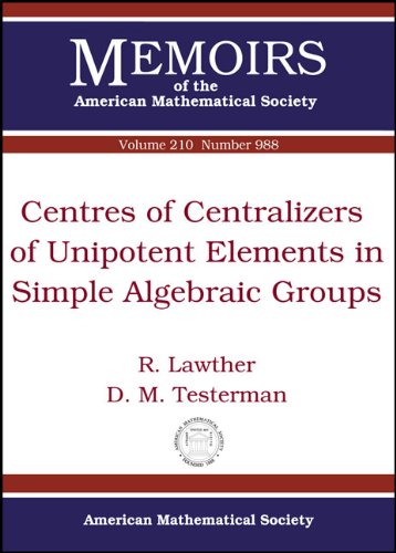 Lawther, R: Centres of Centralizers of Unipotent Elements i (Memoirs of the American Mathematical Society)