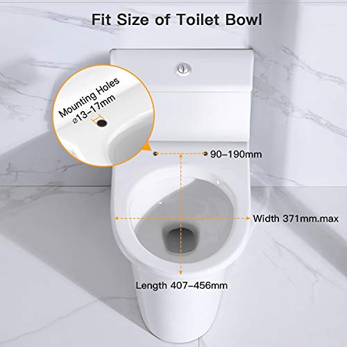 Pipishell Asiento de Tapa wc, Tapas WC de inodoro con cierre suave Tapa WC de universel con un Botón de Liberación Rápida, Top Fixing O-Shaped