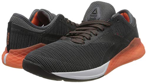 Reebok Nano 9, Zapatillas de Gimnasia para Hombre, Negro (Black/Cold Grey 6/Fiery Orange Black/Cold Grey 6/Fiery Orange), 44.5 EU