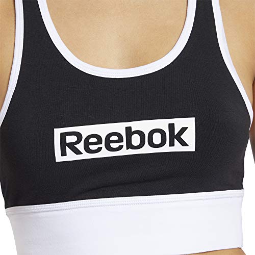 Reebok Te Linear Logo Bralette Sujetador Deportivo, Mujer, Negro, L