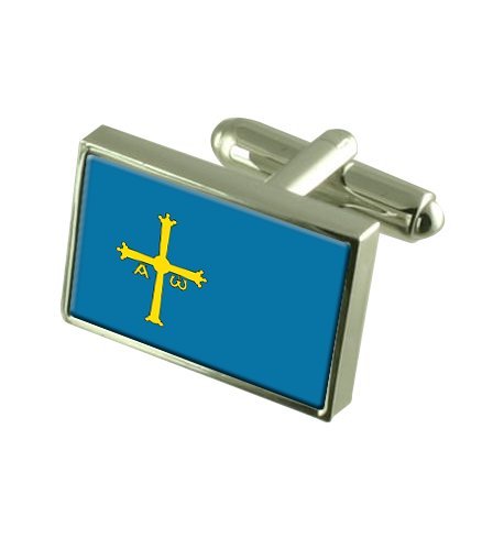 Select Gifts Asturias Gemelos de bandera con keepsake grabado caso