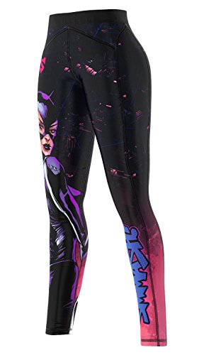 SMMASH Space Cat Deportivos Leggins Largos Mujer, Mallas Deporte Mujer, Yoga, Fitness, Crossfit, Correr, Material Transpirable y Antibacteriano, (XL)