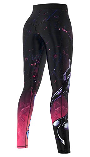 SMMASH Space Cat Deportivos Leggins Largos Mujer, Mallas Deporte Mujer, Yoga, Fitness, Crossfit, Correr, Material Transpirable y Antibacteriano, (XL)