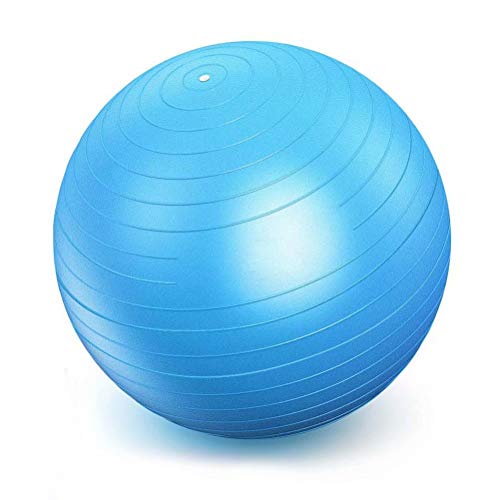 SPFAZJ Pelota Gimnasia con Bomba Mejorado de Mano Pelota de Ejercicio para Fitness, Yoga, Pilates, CrossFit, etc. - Adecuada para Hombres y Mujeres-Azul claro 100cm