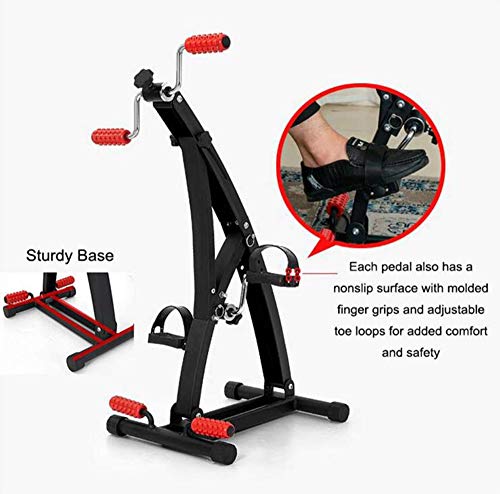 TIEHH Portátil Brazo/Pierna/Pie Peddler Bicicleta estática Resistencia Ajustable de Seis velocidades Máquina de Fisioterapia Rodillo de Masaje para Entrenamiento de rehabilitación para Ancianos