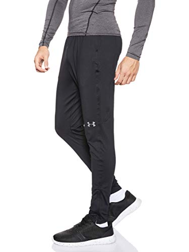 Under Armour UA Challenger II Pantalones para Hombre, Ajustado pantalón de chándal, Pantalones Largos ultraligeros y de Secado rápido, Black/Graphite (001), SM