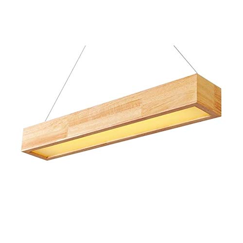 ZCCFEI Fuente Creativa Moderna Minimalista LED de luz Rectangular de Roble Amarillo + Hierro Dormitorio Salón Comedor Sala de Estudio Singular lampara Dormitorio Droplight/lámpara de Techo lámpara r