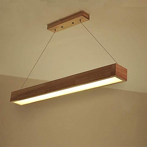 ZCCFEI Fuente Creativa Moderna Minimalista LED de luz Rectangular de Roble Amarillo + Hierro Dormitorio Salón Comedor Sala de Estudio Singular lampara Dormitorio Droplight/lámpara de Techo lámpara r